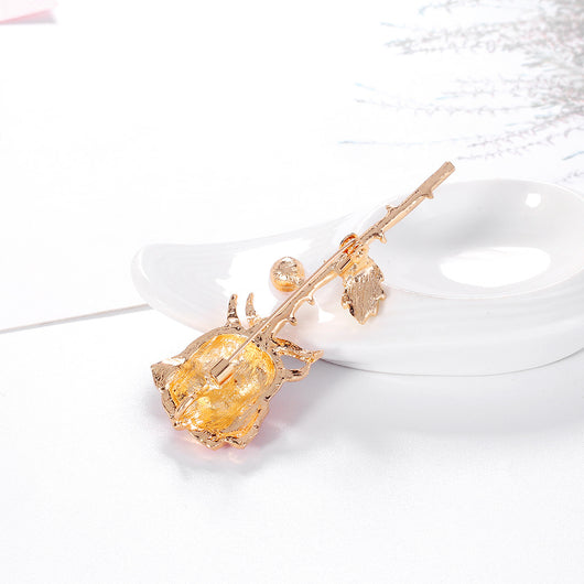 Broche Floral de Aleación con Diamantes y Perlas - Image 5