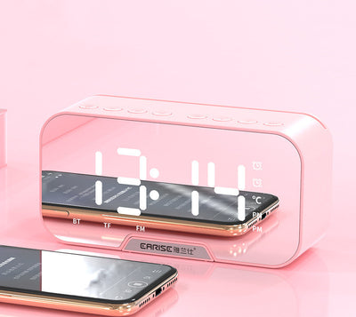 Altavoz Bluetooth Portátil 2 en 1 con Reloj Despertador y Subwoofer - Image 4