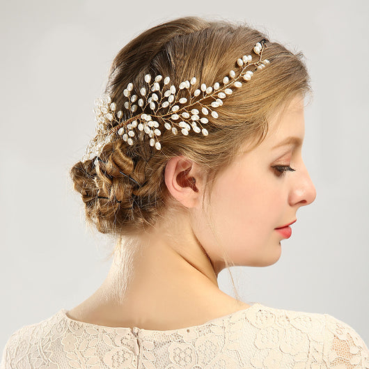 Peine de Cabello Artesanal con Alambre de Cobre y Perlas para Fotografía - Image 5