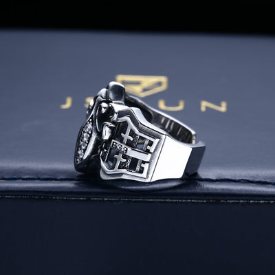 Anillo de Ancla Hueca en Plata 925 Estilo Punk Vintage para Hombre - Image 4