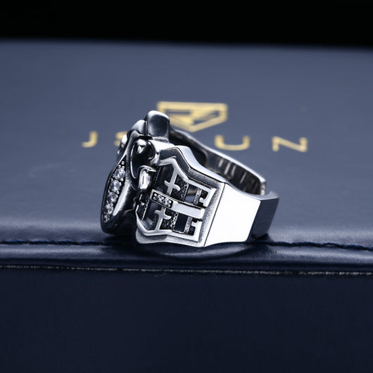 Anillo de Ancla Hueca en Plata 925 Estilo Punk Vintage para Hombre - Image 4