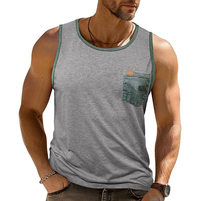 Camiseta Deportiva Suelta sin Mangas con Bolsillos y Estampado - Image 10