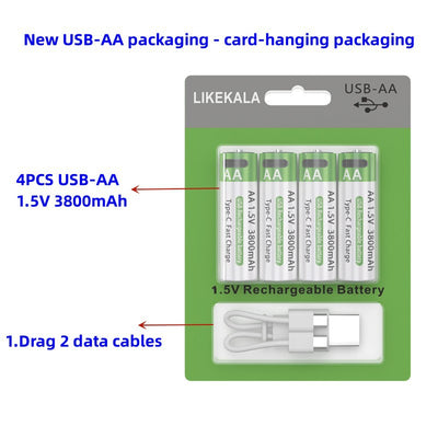 Batería Recargable No 5 de Litio 15V Carga Rápida USB-C AA 3800mAh - Image 12