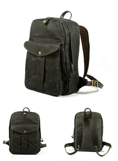 Mochila de Lona Retro con Gran Capacidad para Aventuras al Aire Libre - Image 15