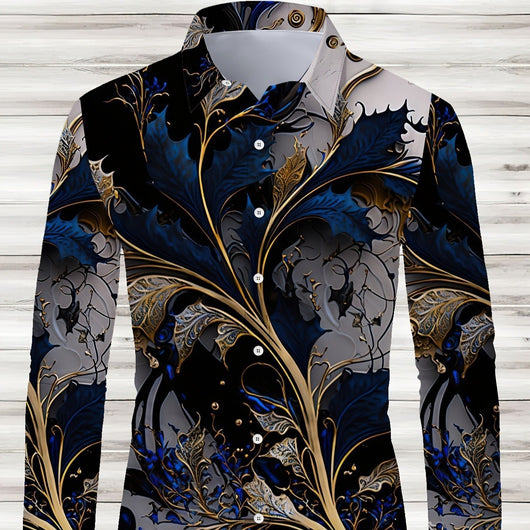 Camisa Manga Larga con Impresión 3D Estilo Europeo y Americano para Hombre - Image 3