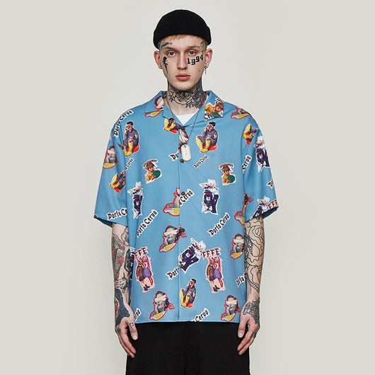 Camisa Suelta Estampada para Hombre - Image 10