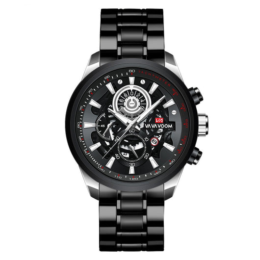 Reloj de Cuarzo para Hombre Dorado Negro Elegancia Empresarial - Image 8