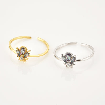 Anillo Ajustable de Plata Esterlina con Diseño de Colmena de Abeja - Image 2
