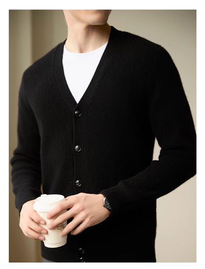 Cardigan de Lana Tejido Cuello V Casual Hombre Otoño Invierno - Image 14