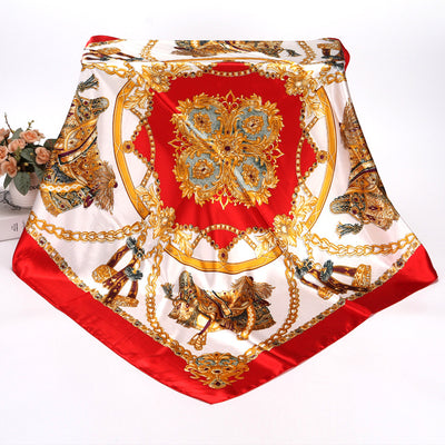 Pañuelo Floral de Seda Artificial 90cm - Primavera y Otoño - Image 12