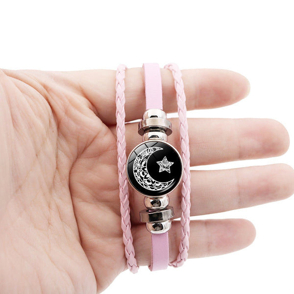 Pulsera de Cuero para Parejas Sol y Luna - Símbolos del Amor Eterno
