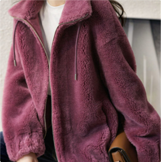 Cardigan Polar Reversible Cuello Alto Abrigo Mujer - Image 10