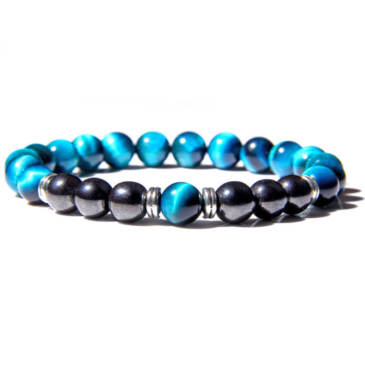 Pulsera Elástica para Hombre en Piedra Ojo de Tigre Natural - Image 10