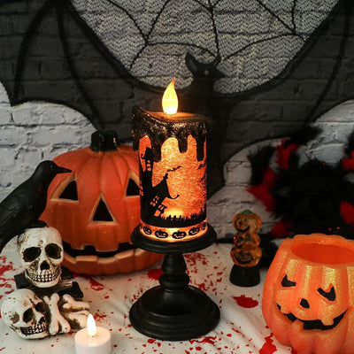 Lámpara Decorativa Halloween Castillo Calabaza con Velas LED - Image 3
