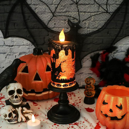 Lámpara Decorativa Halloween Castillo Calabaza con Velas LED - Image 3