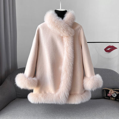 Abrigo Reversible de Lana y Pelaje para Mujer - Diseño Socialité Midi - Image 4