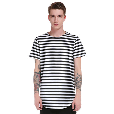 Camiseta Hombre Rayas Manga Corta Cuello Redondo Estilo Urbano - Image 19