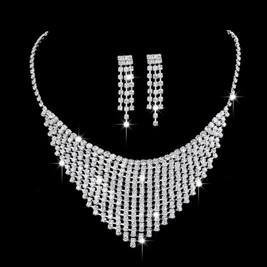 Conjunto de Collar y Aretes con Circonitas de Agua Brillante - Image 2