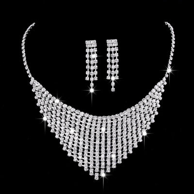 Conjunto de Collar y Aretes con Circonitas de Agua Brillante - Image 2