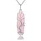 Natural Crystal Hexagonal Column Winding Tree Of Life Pendant Rosado
