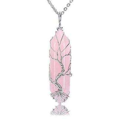 Colgante de Cristal Natural Hexagonal Árbol de la Vida con Enrollado - Image 5