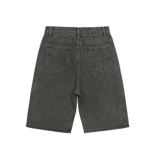 Shorts Vaquero Retro Negro y Rojo con Doble Cierre Lavado Vintage - Image 10