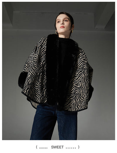 Chal con Cuello de Pelaje Estampado Otoño Invierno - Image 19