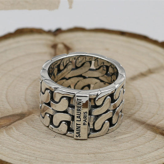 Anillos de Pareja Plata Tailandesa Retro - Diseño Creativo y Elegante