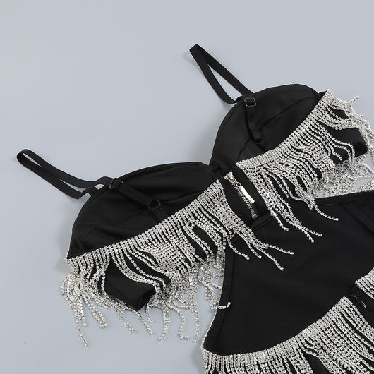 Vestido Metalizado de Cintura Alta con Aberturas Laterales - Image 18