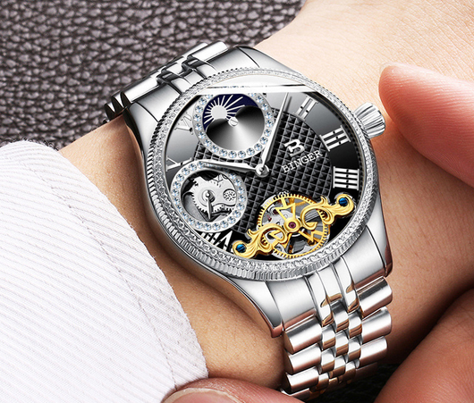 Reloj Automático Esqueleto de Acero Inoxidable Resistente al Agua - Image 22