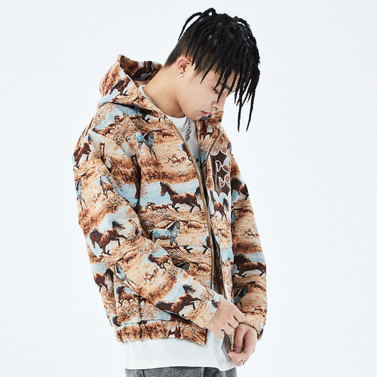 Chaqueta Hoodie Suelta con Cierre de Moda Europea y Americana - Image 2