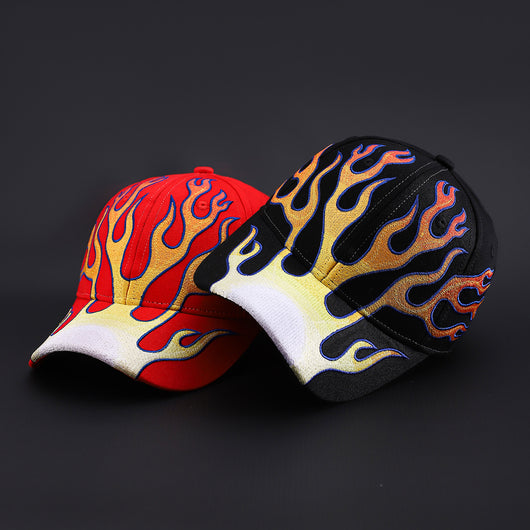 Gorra de Béisbol Hip-hop con Diseño de Llamas Personalizadas