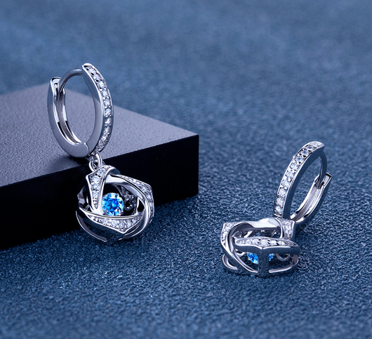 Aretes de Plata Esterlina Luxury Corazón Brillante para Mujer - Image 8