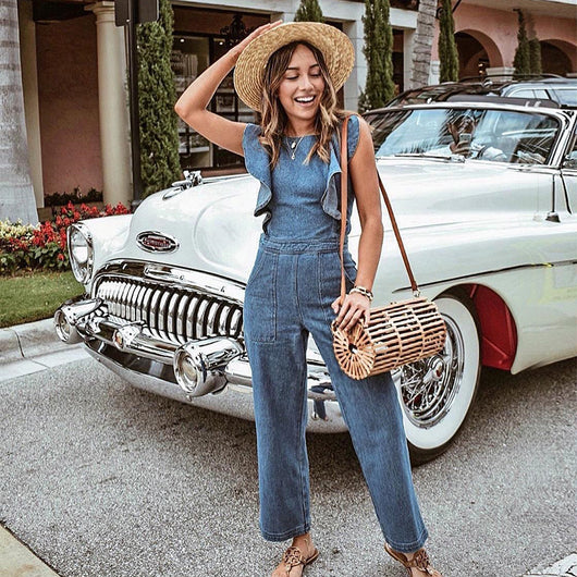 Enterizo Denim con Encaje y Volantes Ajustable - Image 14