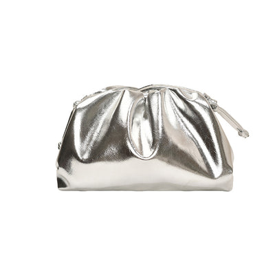 Bolso de Hombro Plateado con Textura Avanzada Estilo Dumpling - Image 5