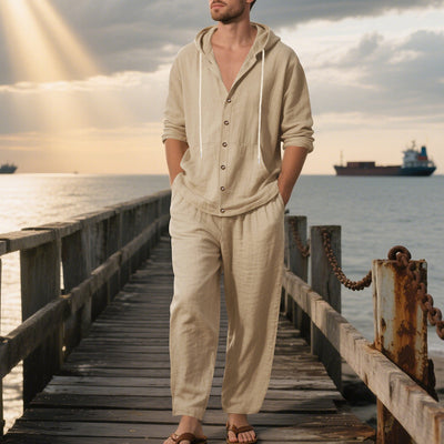 Conjunto Casual de Sudadera con Capucha y Pantalón para Hombre - Image 3