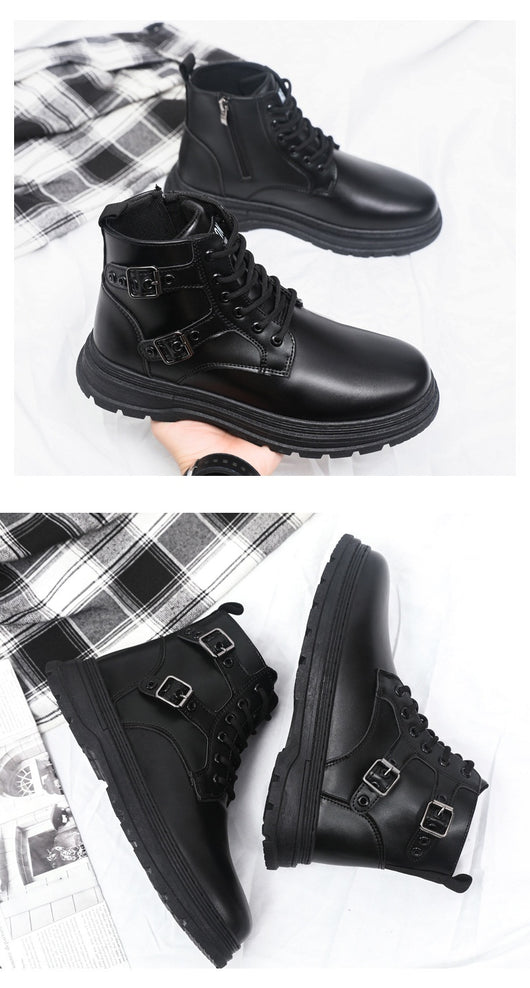 Botas Martin Negras Estilo Británico para Hombre - Botas de Trabajo Duraderas - Image 13