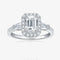 Anillo de Moissanita Talla Esmeralda Color D en Plata 925