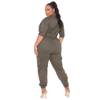 Jumpsuit Tallas Grandes con Cintura Ajustable y Mangas Largas - Image 6