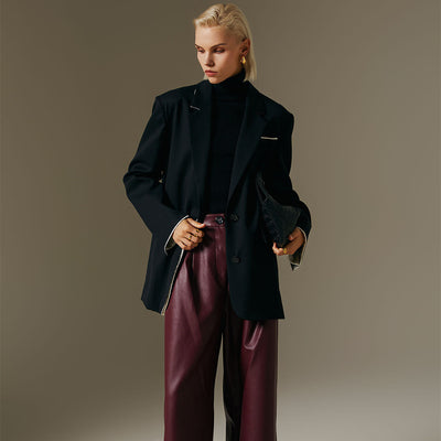 Abrigo de Lana Twill Elegante para Mujer
