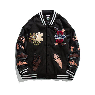 Chaqueta Beisbolera Hombre Estampado Creativo Oversized - Image 2