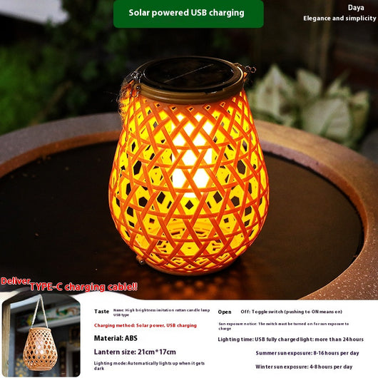 Luces Solares Decorativas Tejidas en Bambú - Image 13