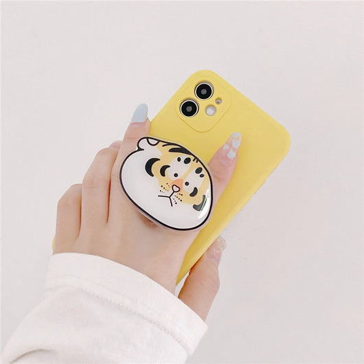 Funda Protectora Tiger Amarilla con Soporte de Silicona para Teléfono - Image 5