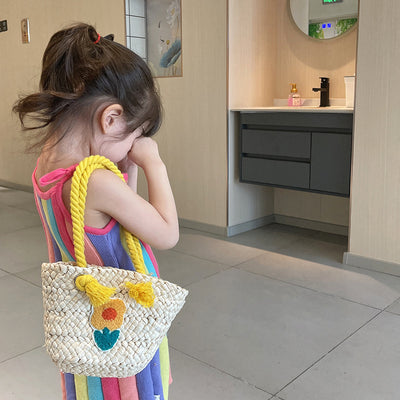 Bolsa Mensajera Infantil Tejida a Mano en Fibra Natural - Image 4