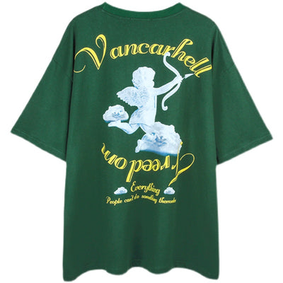 Playera Vintage Ángel con Estampado de Letras para Hombre - Image 6