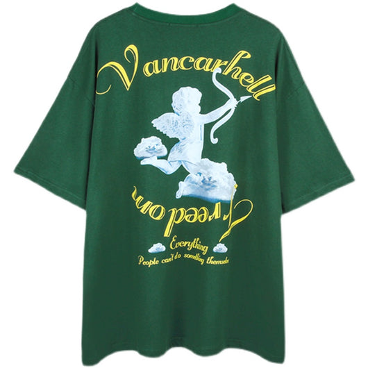 Playera Vintage Ángel con Estampado de Letras para Hombre - Image 6