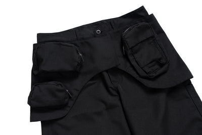 Pantalón Overol Ancho Deslavado con Bolsa Cintura Desmontable 2 en 1 - Image 12