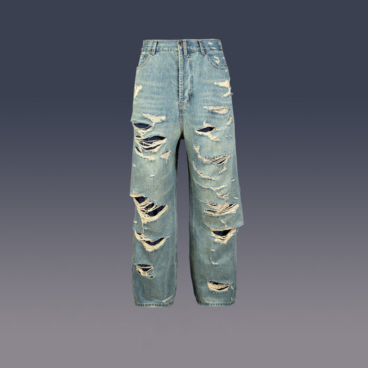 Pantalones Vaqueros Doble Capa con Flecos para Hombre y Mujer - Image 8