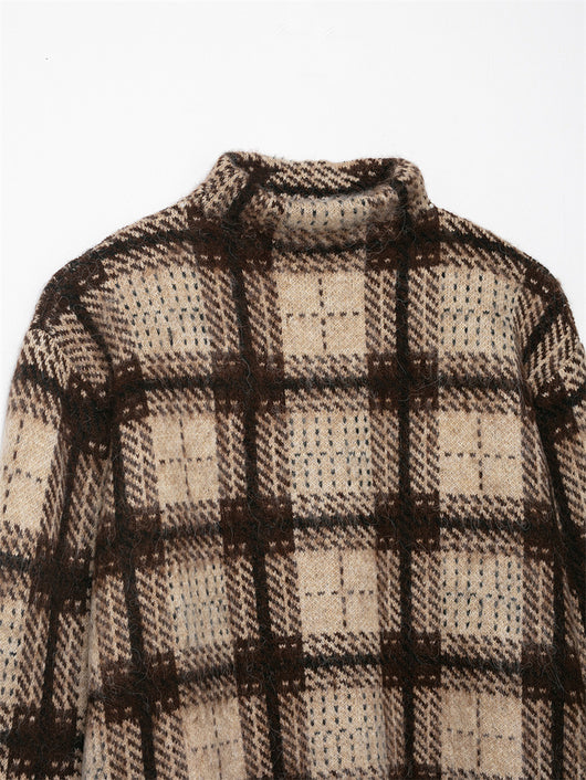 Suéter Cuadros Holgado con Textura Arenada para Mujer - Image 12
