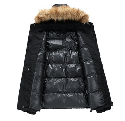 Abrigo Grueso para Hombre con Cuello de Piel - Otoño e Invierno - Image 22